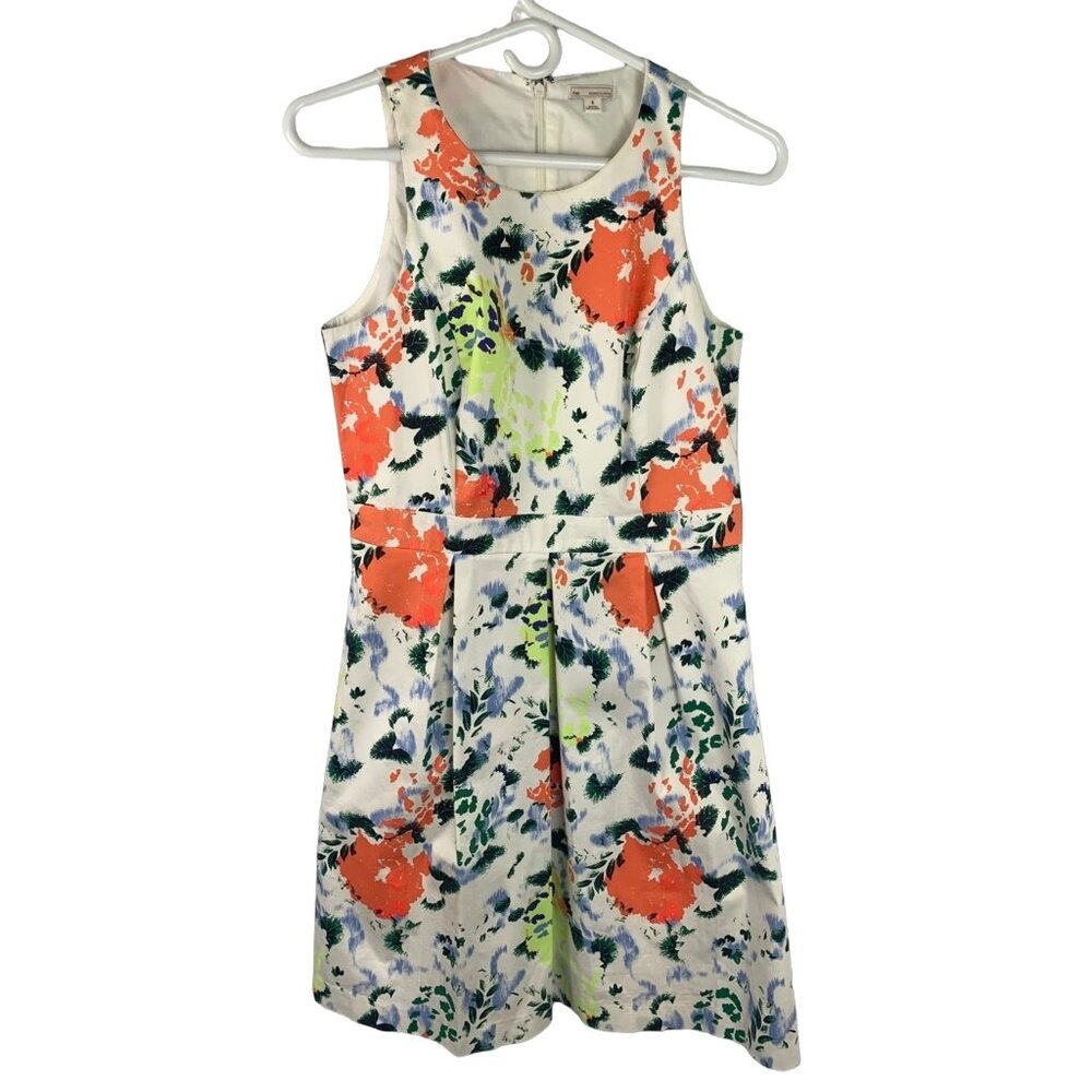 Gap Designed & Crafted Womens Whte Floral Dress 6  Sleeveless